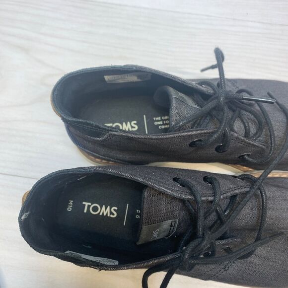 TOMS Navi Chukka Mens Sz 10 Gray Boot Crosshatch Denim Work To Weekend Shoes main image 2